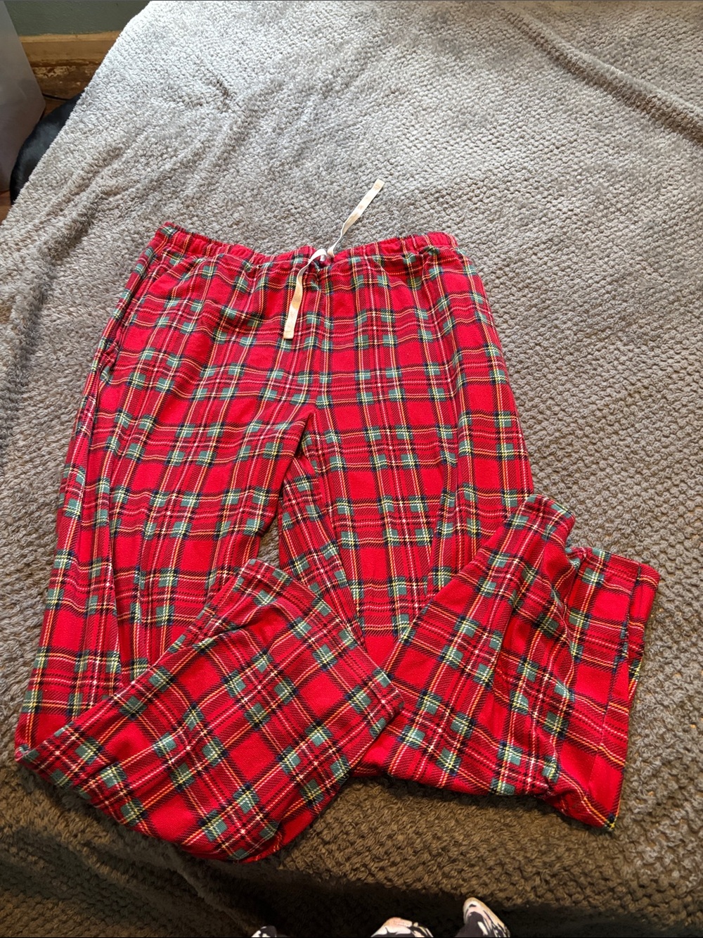 Womens size L Red Plaid Lounge Pants with Drawstring